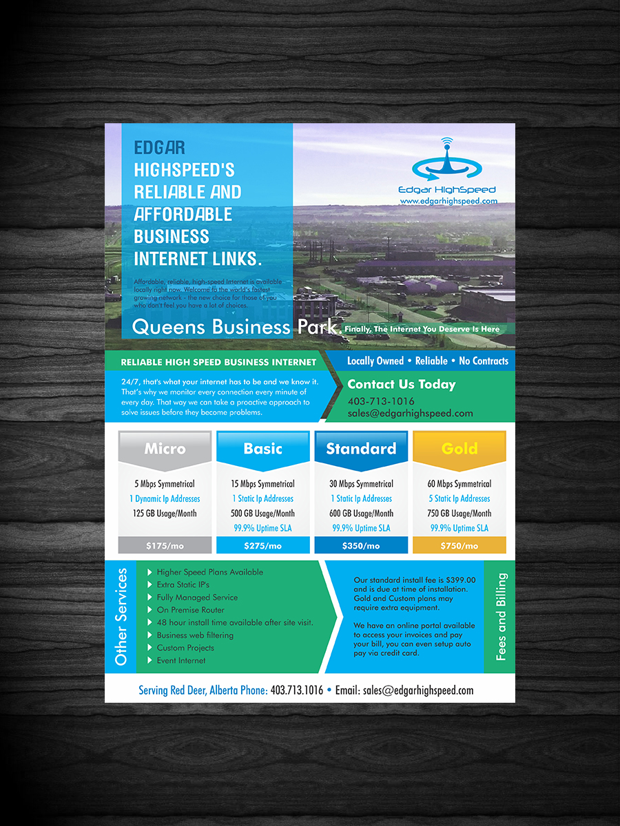 Flyer Design by ecorokerz for Edgar HighSpeed Inc | Design #9620254