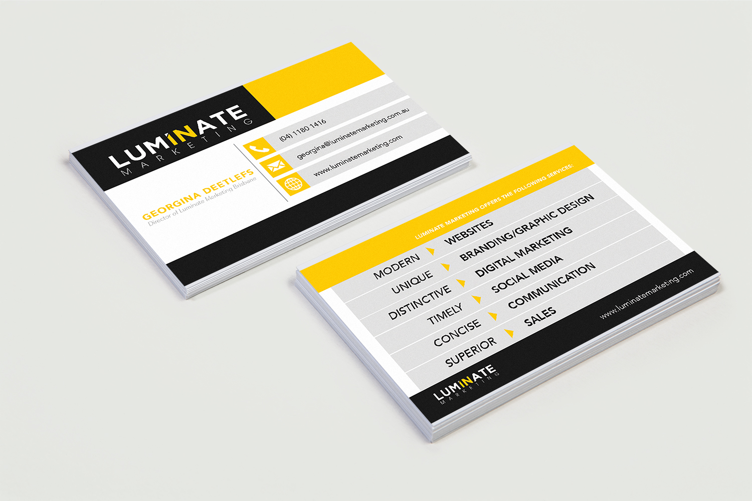 Visitenkarten-Design von iamKadie für Luminate Marketing | Design #9604918