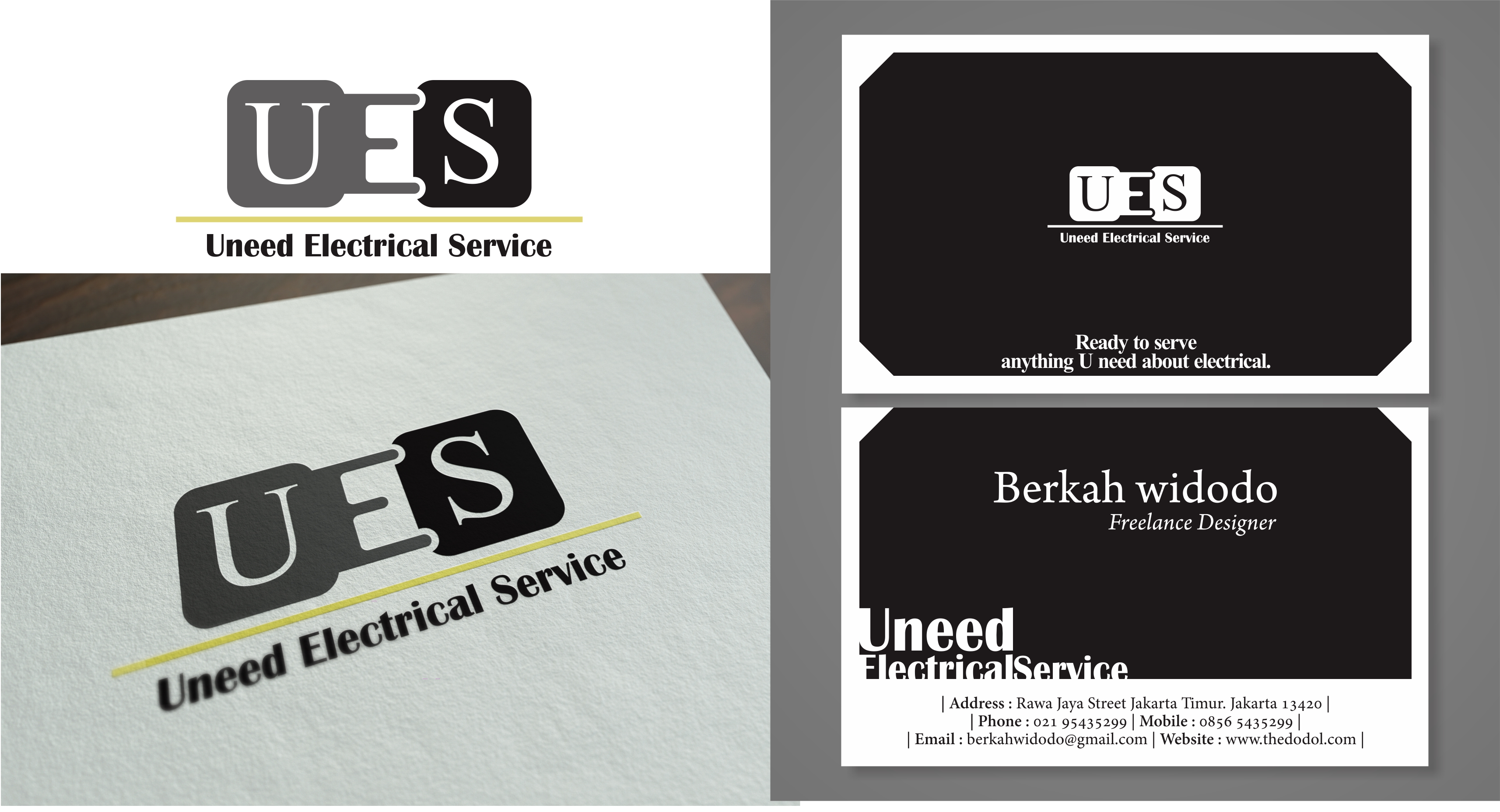 Logo and Business Card Design by berkahwidodo for Uneed Electrical Service | Design #9680247