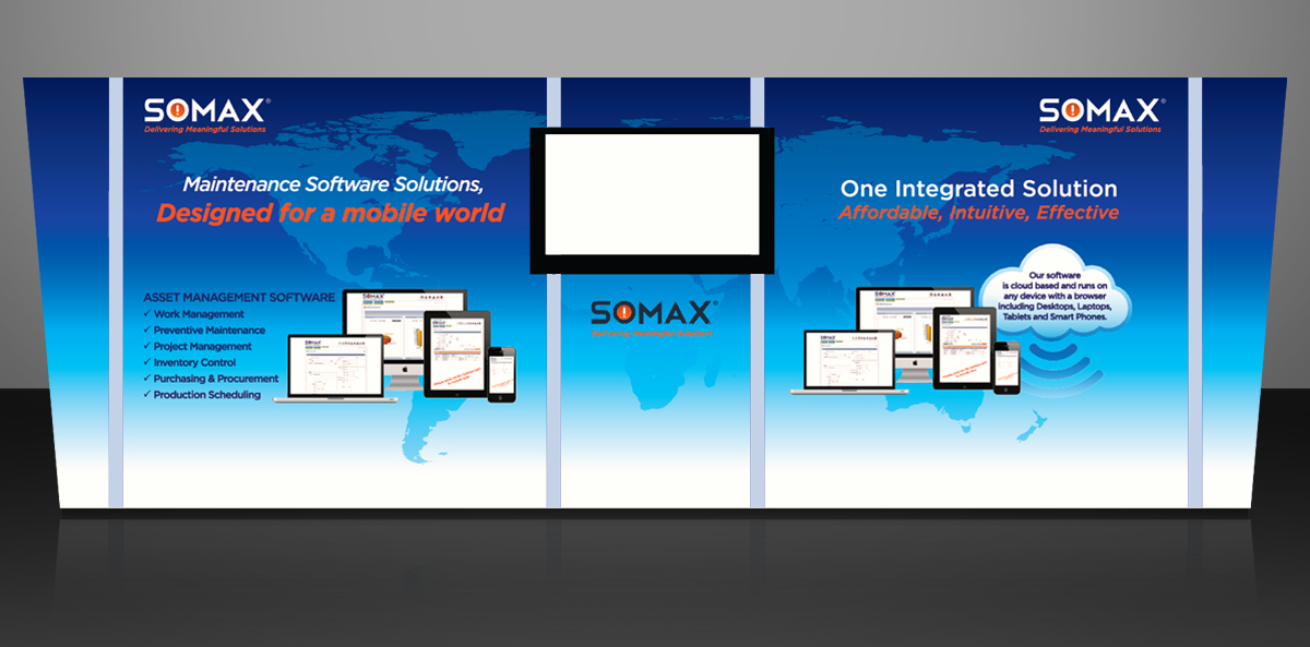 Trade Show Booth Design by jgeoinbox for SOMAX, Inc. | Design #2159083