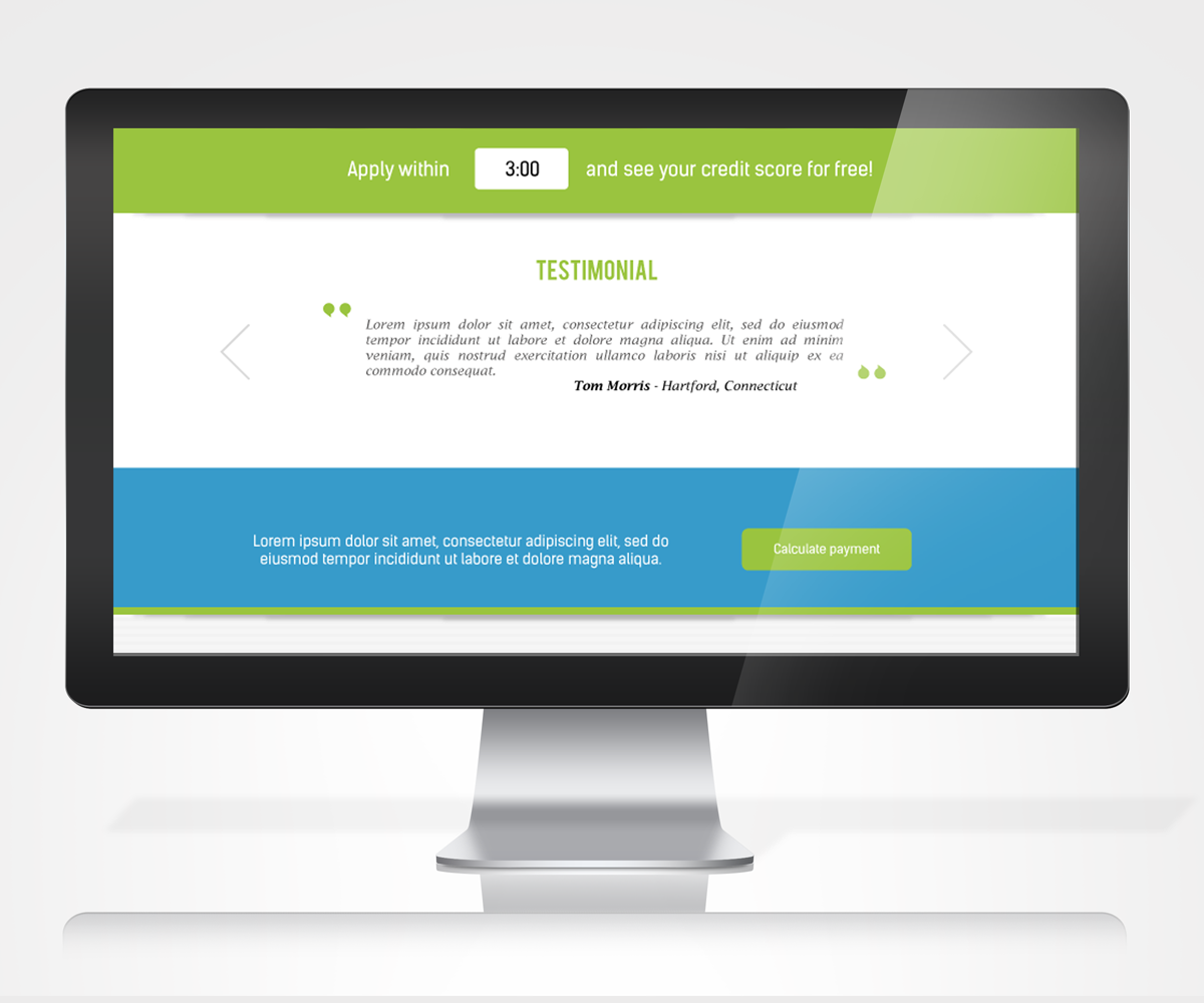 Web Design by Erion Qordja for Green Light Auto Credit | Design #9660344