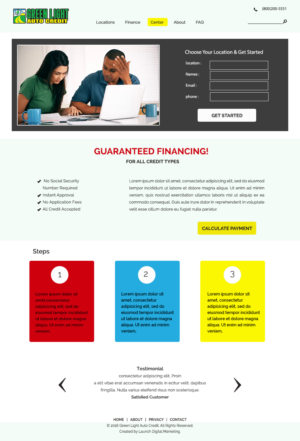 Web Design by successd for Green Light Auto Credit | Design: #9621932