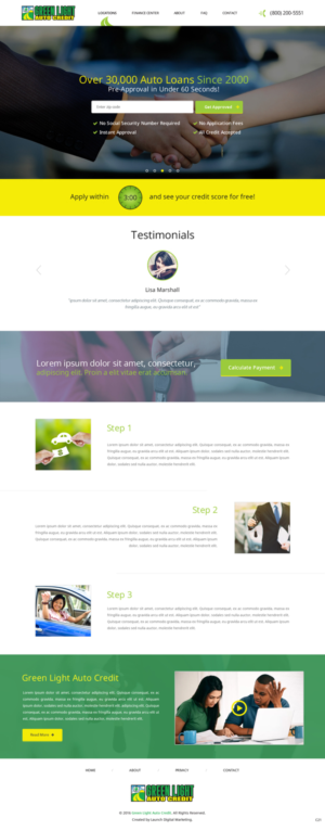 Web Design by pb for Green Light Auto Credit | Design: #9623559