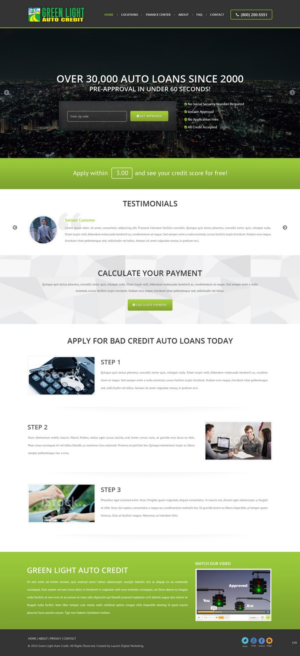 Web Design by pb for Green Light Auto Credit | Design: #9655230