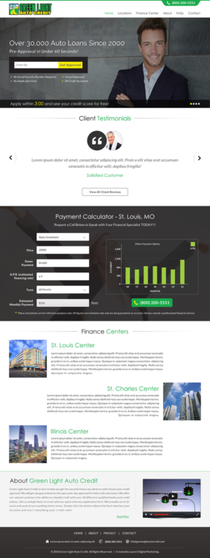Web Design by Sbss for Green Light Auto Credit | Design: #9620150