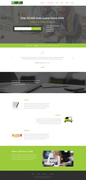 Green Light Auto Credit Home Page | Web-Design von Vikram M