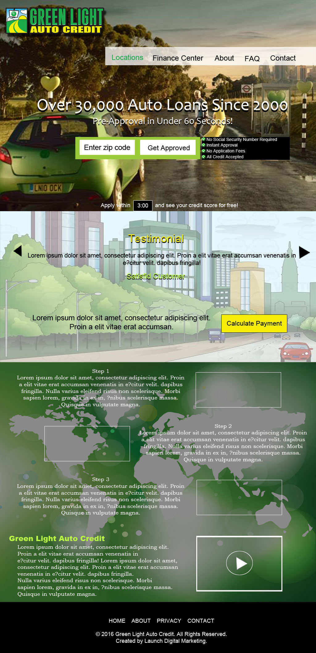 Web Design by pinky24 for Green Light Auto Credit | Design #9617184