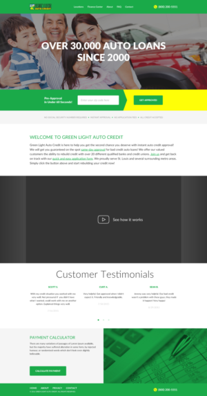 Web Design by Yasha Firsanov for Green Light Auto Credit | Design: #9640464