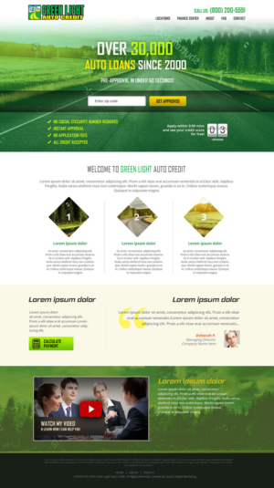 Web-Design von Surjith Sachith für Green Light Auto Credit | Design #9618633