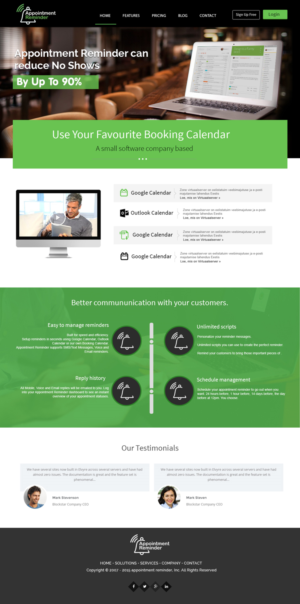 Landing Page Design by webxvision for Appointment Reminder | Design: #9798006