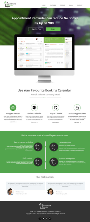 Landing Page Design by webxvision for Appointment Reminder | Design: #9798007