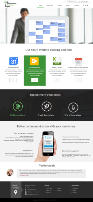 Landing Page-Design von webxvision für Appointment Reminder | Design #9812658