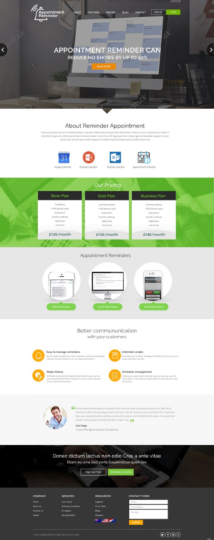 Landing Page Design by pb for Appointment Reminder | Design: #9700930