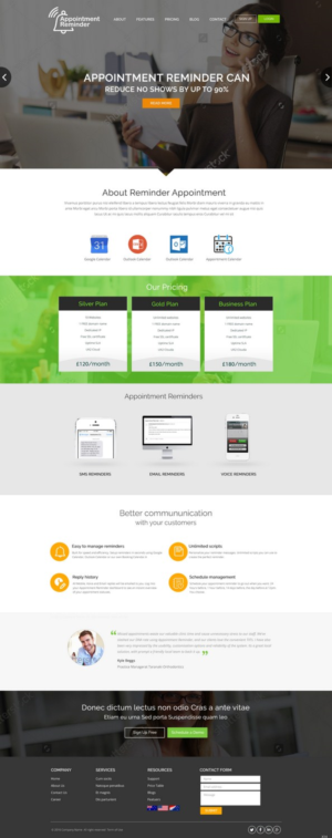 Landing Page Design by pb for Appointment Reminder | Design: #9742839