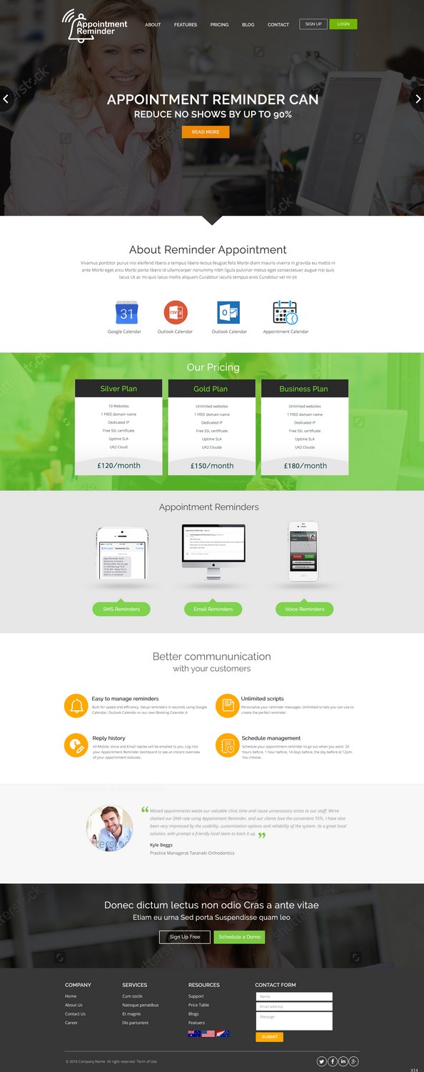 Design de Page d'Accueil par pb pour Appointment Reminder | Design #9742848