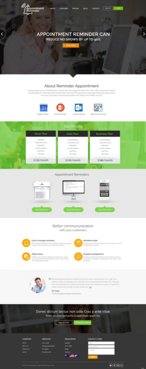 Landing Page Design by pb for Appointment Reminder | Design: #9742848