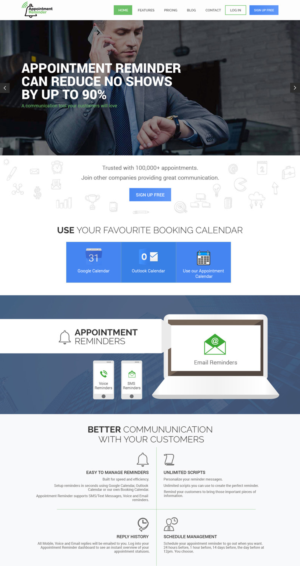 Landing Page Design by Infoway for Appointment Reminder | Design: #9842284