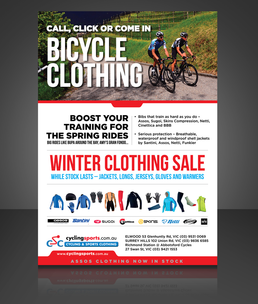 Advertisement Design by jgeoinbox for Cycling & Sports Clothing | Design #2096890