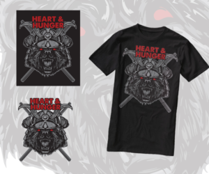 Samuri Bear with barbells for a fitness shirt (company name Bear Fitness) | Design de T-shirt par Hendrik