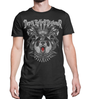 Samuri Bear with barbells for a fitness shirt (company name Bear Fitness) | Diseño de Camiseta por CREARTIVE