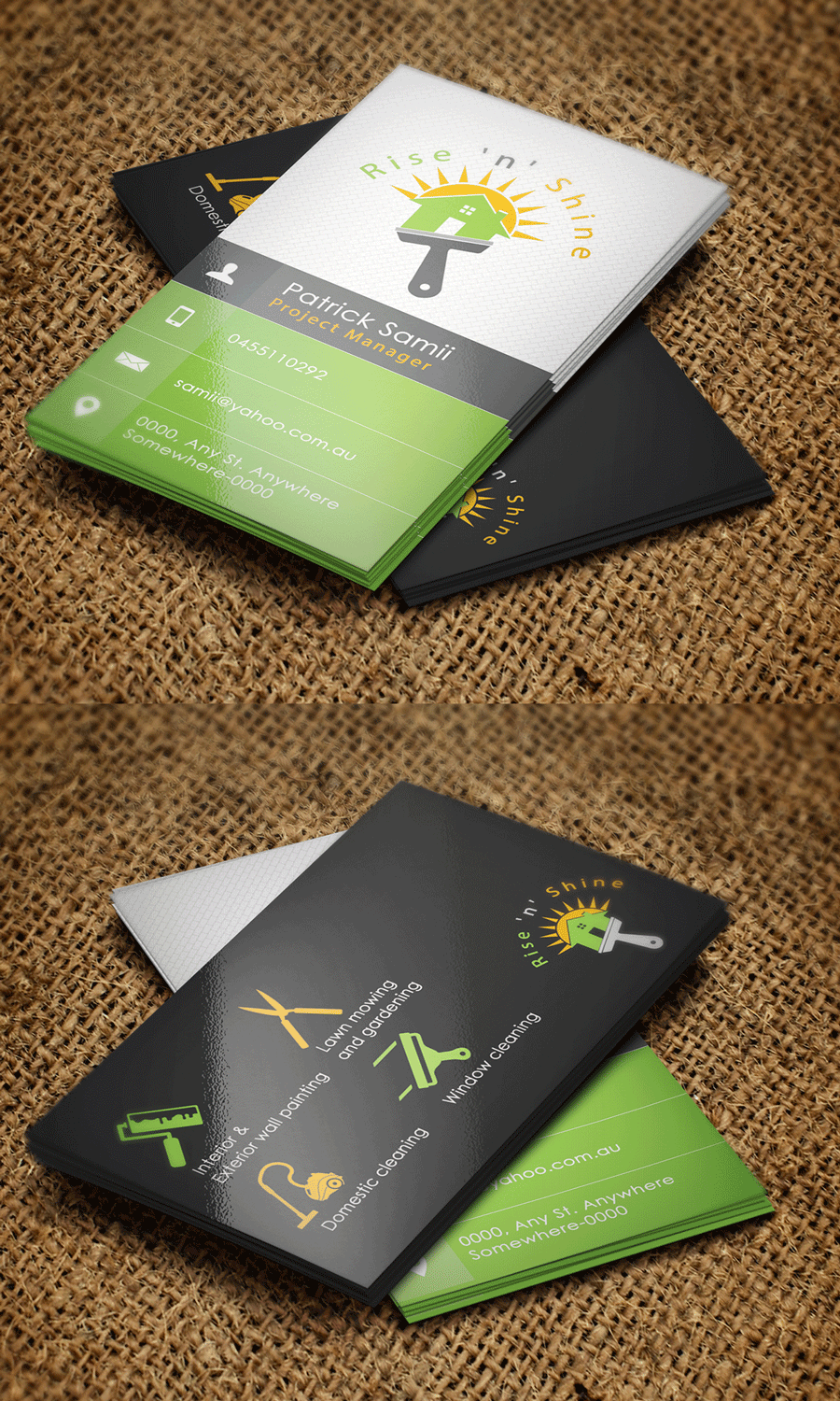Business Card Design by Riz' for Rise "n" Shine | Design #9639782