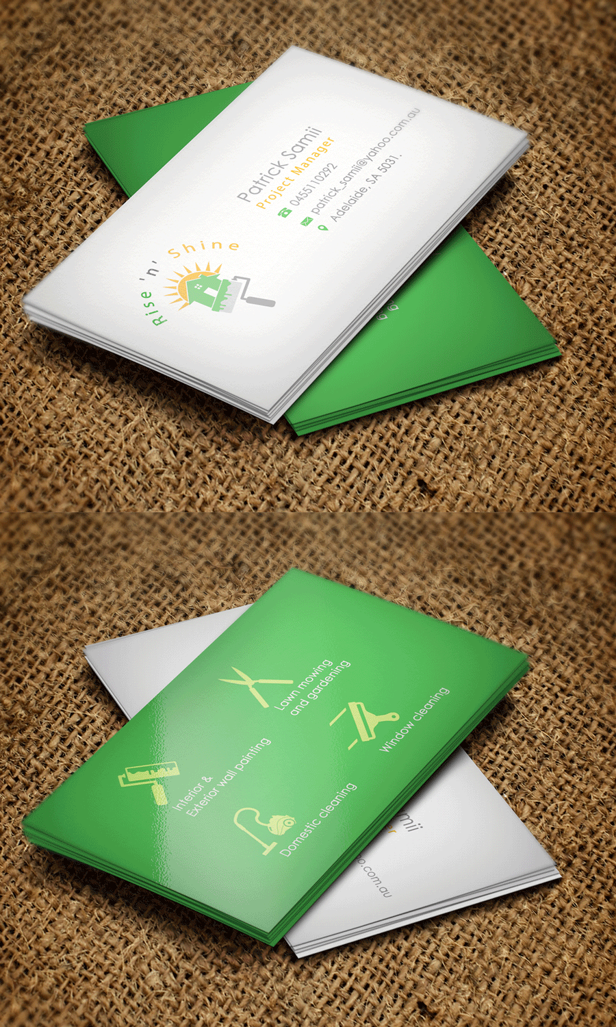 Business Card Design by Riz' for Rise "n" Shine | Design #9652878