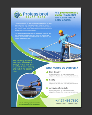 Design de Flyer par pivotaldesign.biz pour Professional Solar Care | Design : #9648267