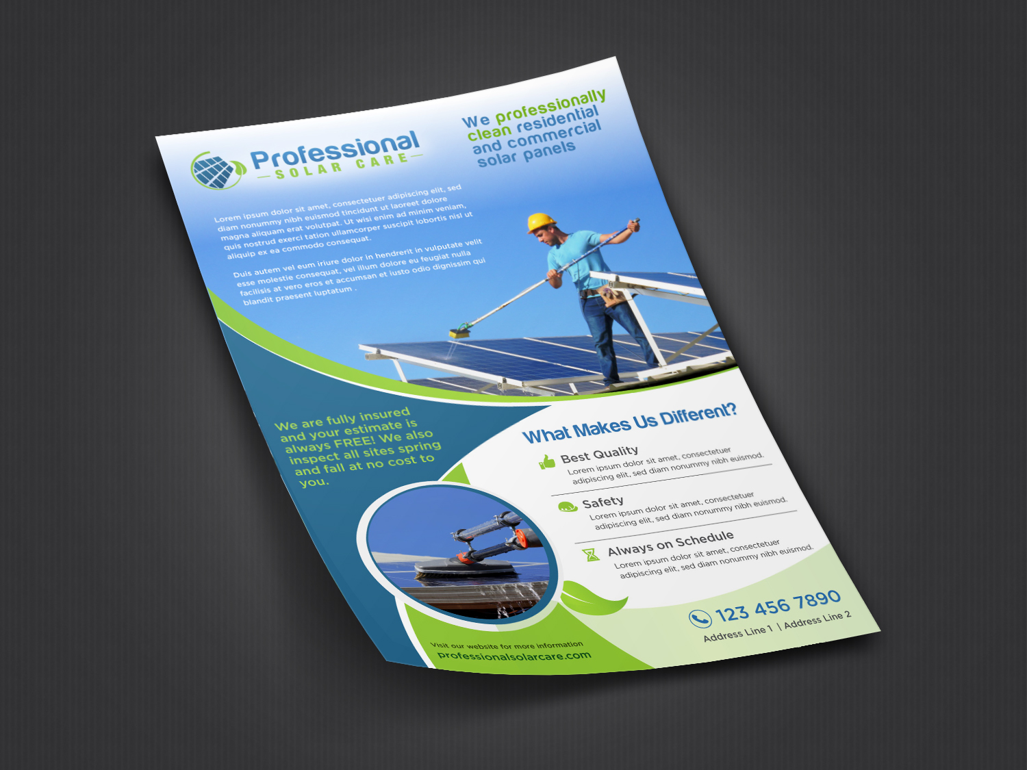 Flyer Design by pivotaldesign.biz for Professional Solar Care | Design #9648270