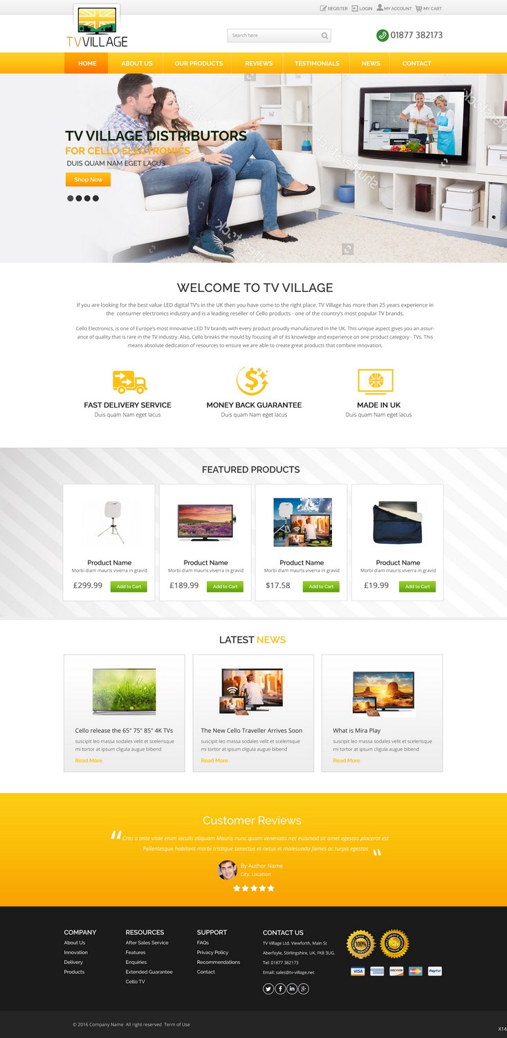 Diseño Web por pb para TV Village Ltd | Diseño #9655732