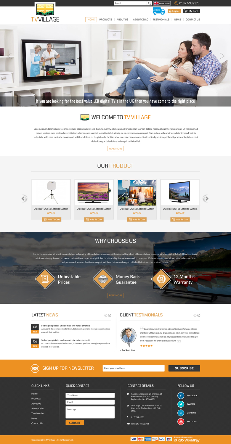 Web Design by Sbss for TV Village Ltd | Design #9673539