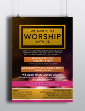 CTRM (a church)  flyer for our locality to advertise us | Brochure Design by hema dhawan