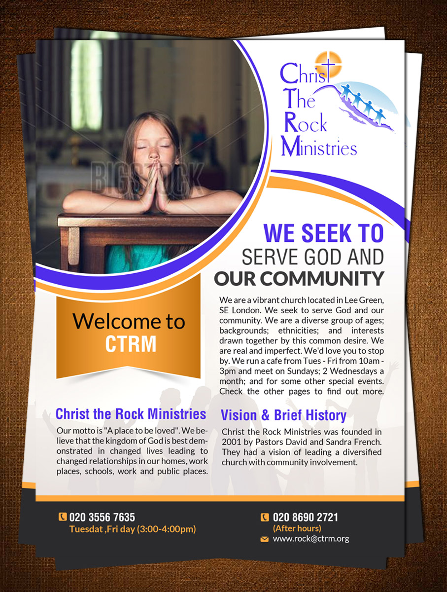 Brochure Design by creative.bugs for Christ the Rock Ministries | Design #9780562