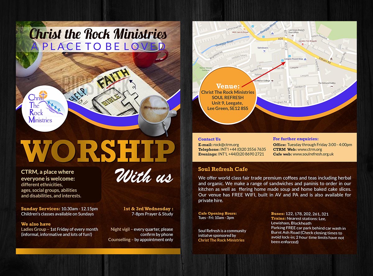 Brochure Design by creative.bugs for Christ the Rock Ministries | Design #9792451