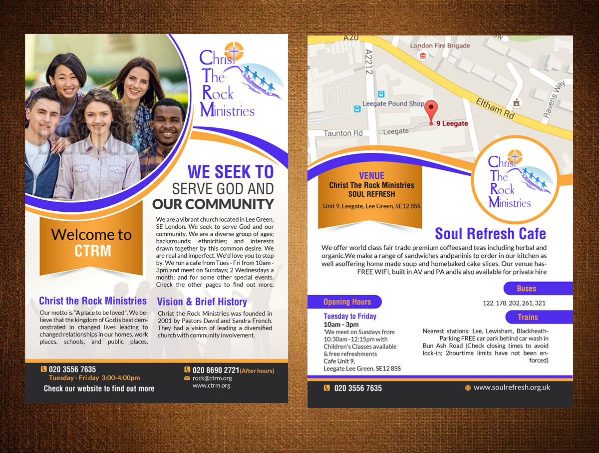 Brochure Design by creative.bugs for Christ the Rock Ministries | Design #9800118