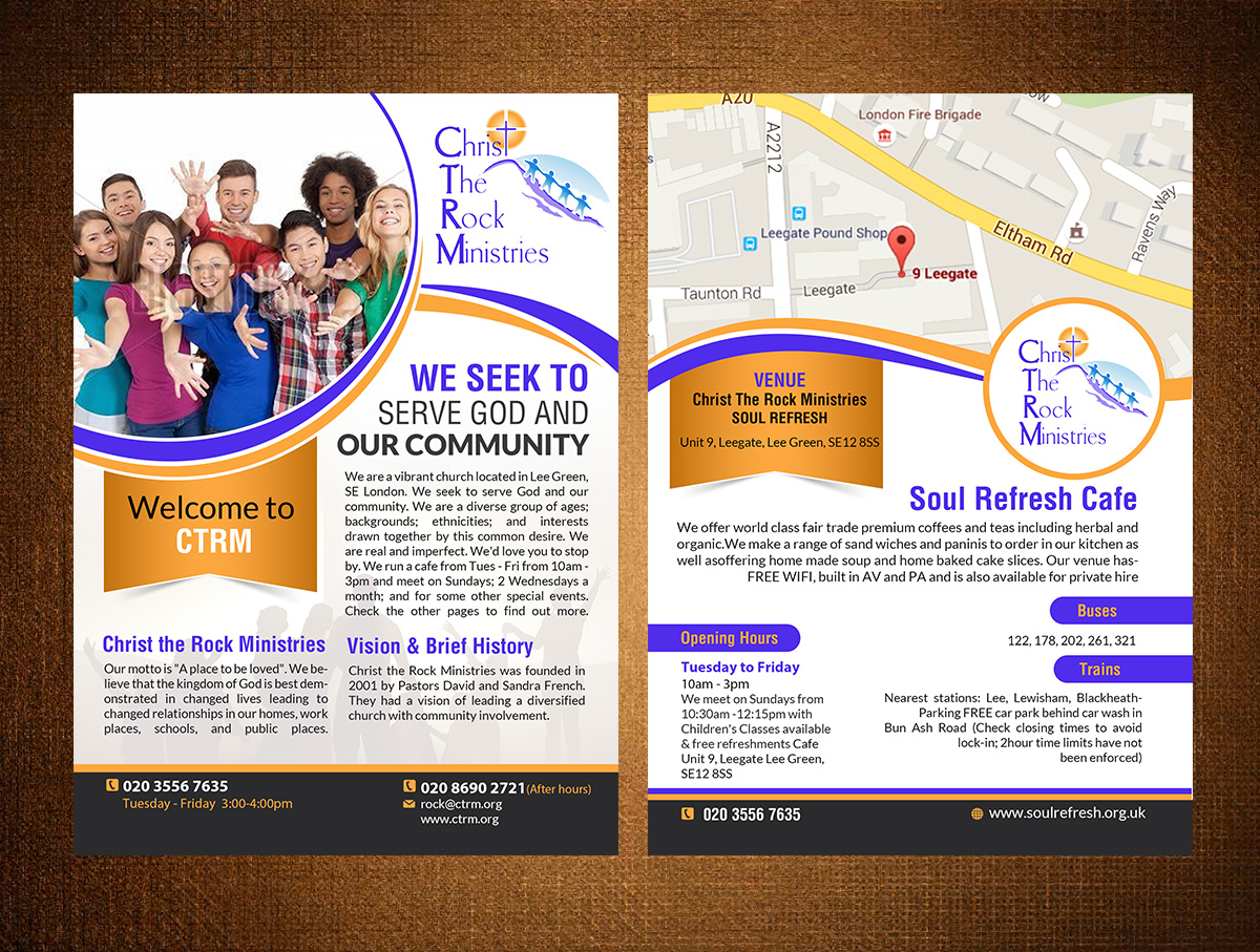 Brochure Design by creative.bugs for Christ the Rock Ministries | Design #9811265