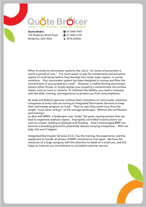 Letterhead Design by Atvento Graphics for quote broker | Design: #430382