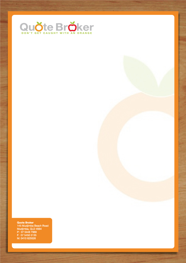 Letterhead Design by Vonny Setiawan for quote broker | Design #429078