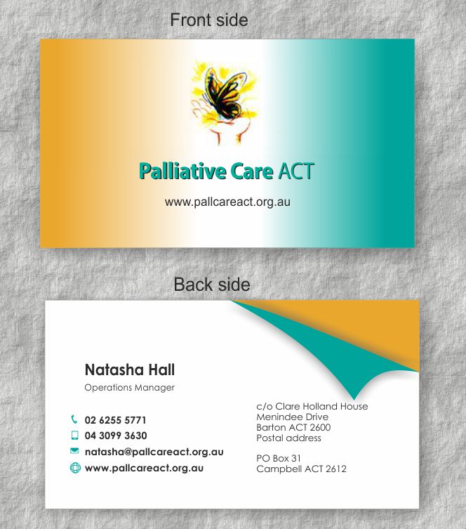 Business Card Design by IneseRo for Palliative Care ACT | Design #2097524