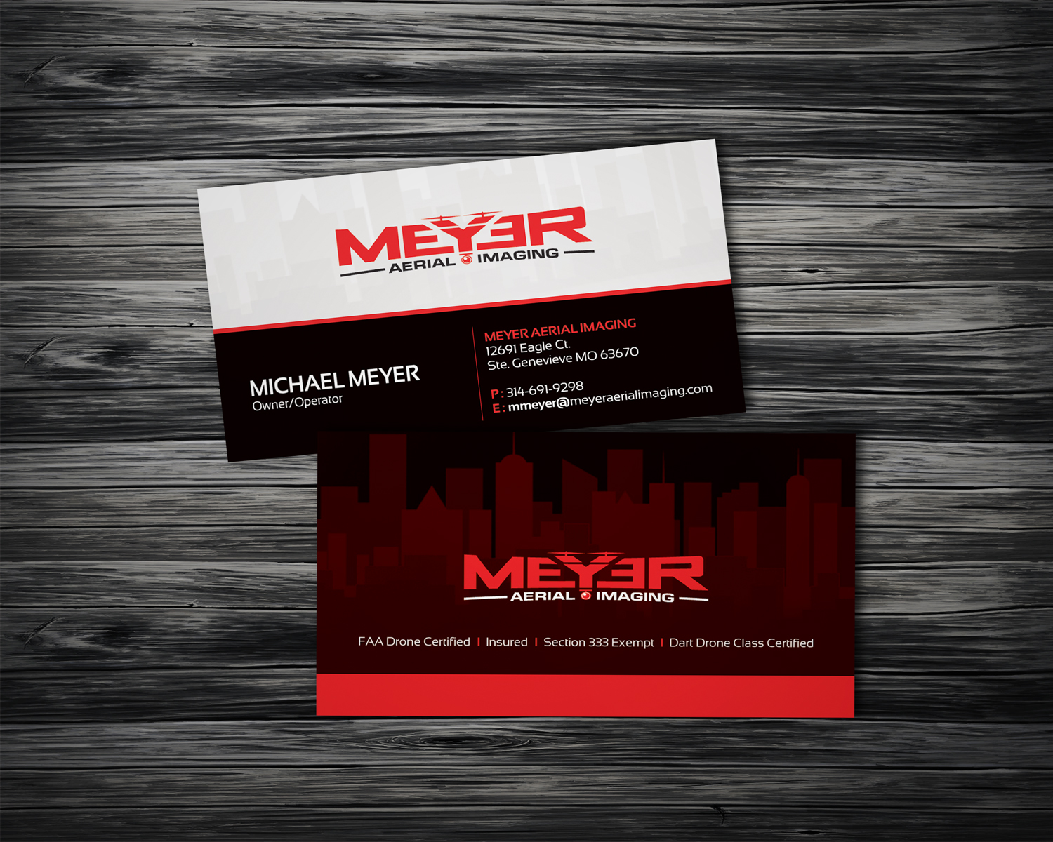 Business Card Design by diRtY.EMM for MEYER AERIAL IMAGING | Design #9689401