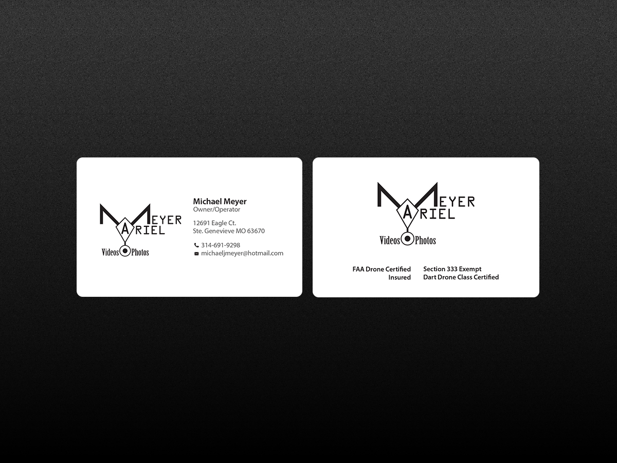 Business Card Design by Creations Box 2015 for MEYER AERIAL IMAGING | Design #9663191