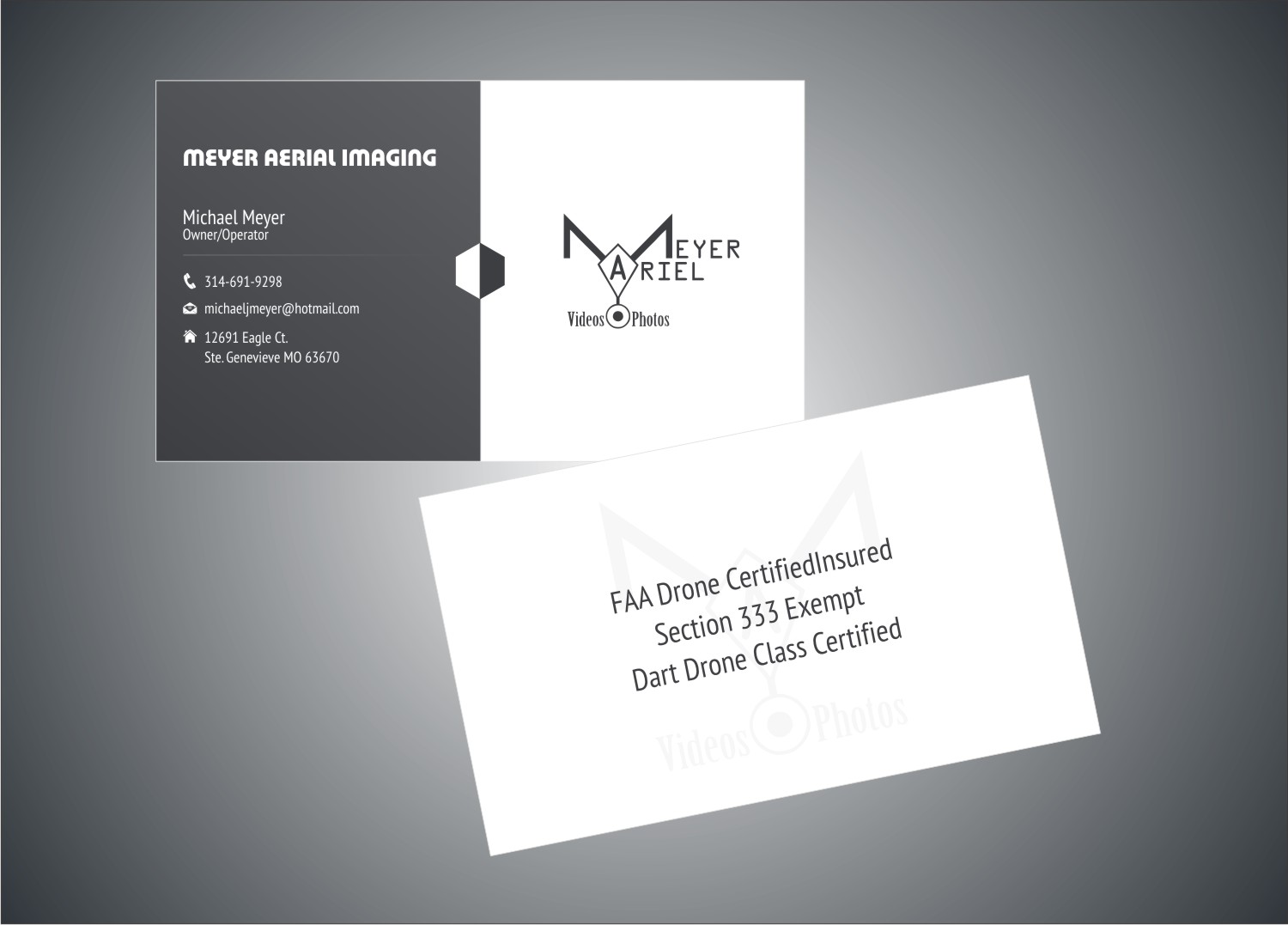 Business Card Design by Anil for MEYER AERIAL IMAGING | Design #9660916