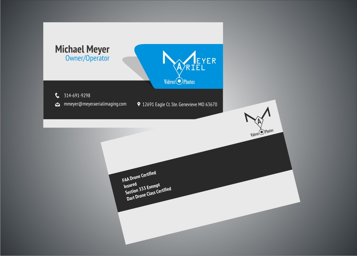 Diseño de Tarjeta de Presentación por Anil para MEYER AERIAL IMAGING | Diseño #9701002