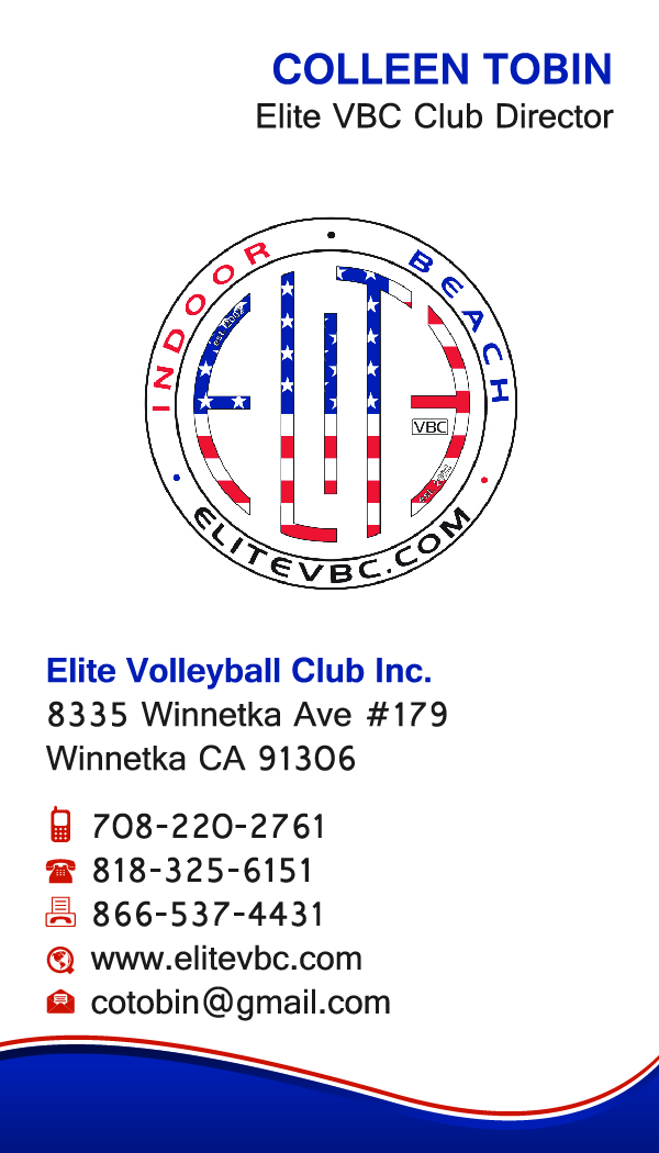 Business Card Design by Omee63 for The Elite Volleyball Club Inc. | Design #9691023