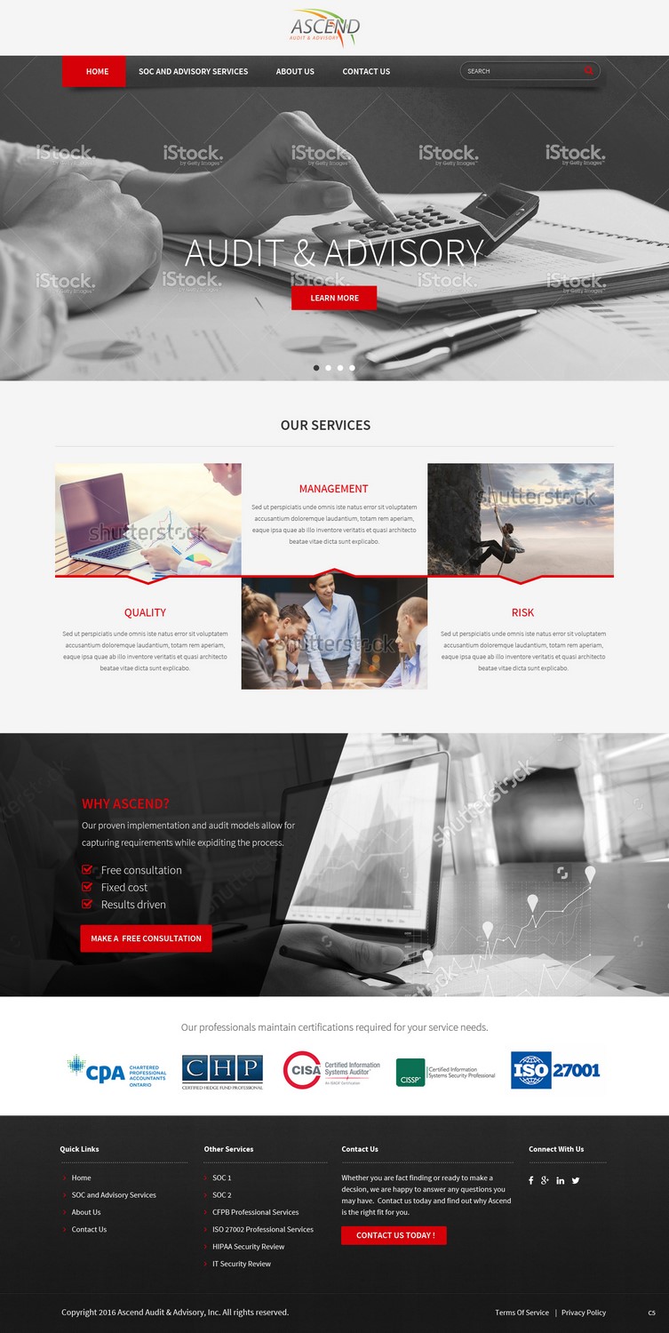 Web Design by pb for Ascend Audit | Design #9679863