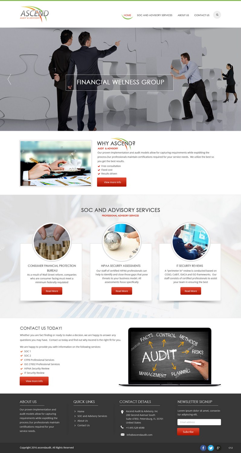 Web Design by pb for Ascend Audit | Design #9690179