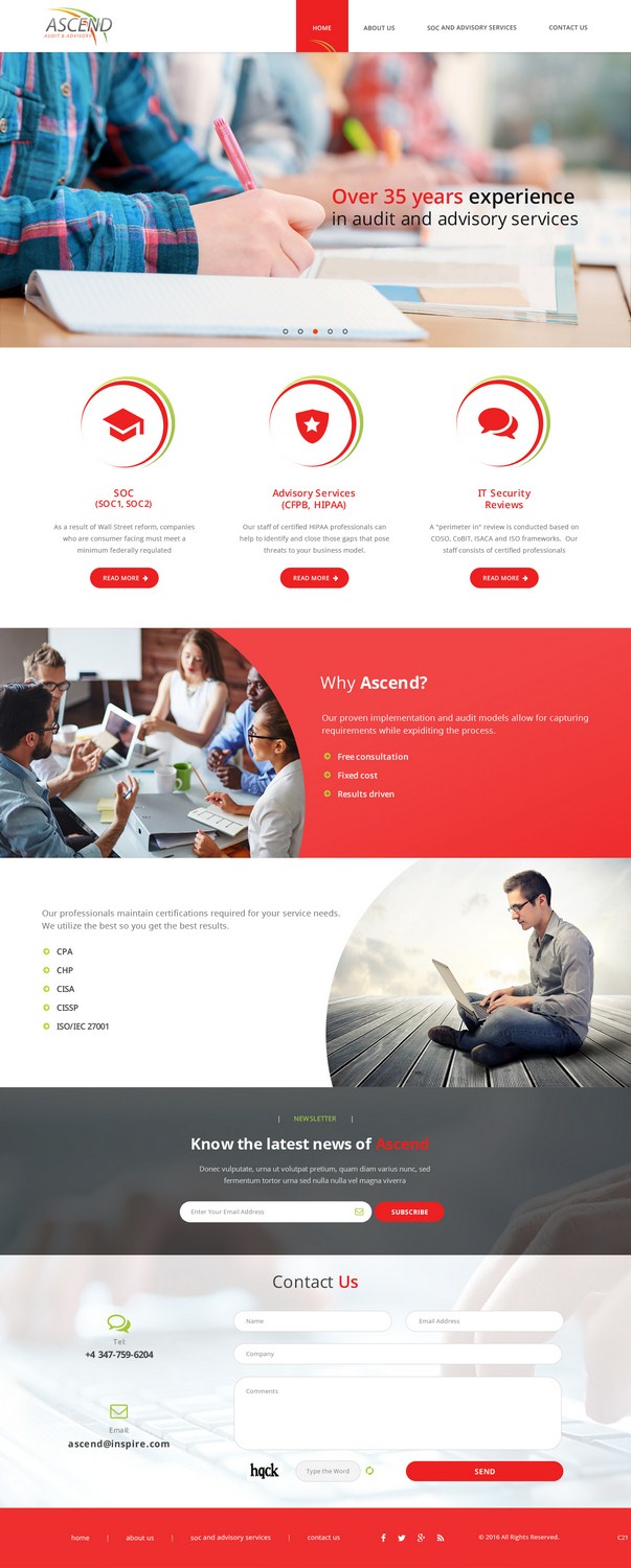 Web Design by pb for Ascend Audit | Design #9717404