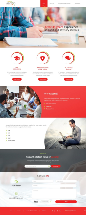 Web Design by pb for Ascend Audit | Design: #9717404
