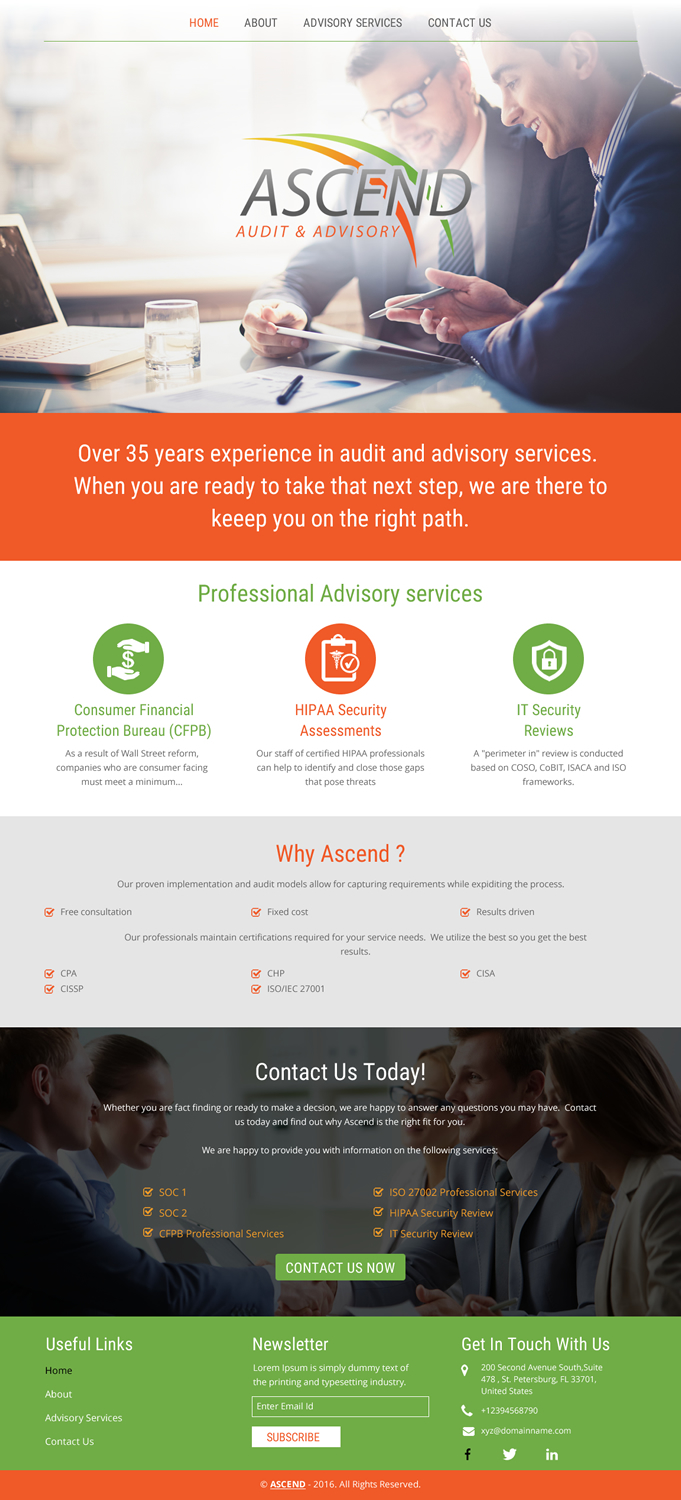 Web Design par rightway pour Ascend Audit | Design #9678573