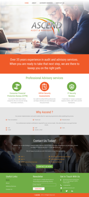 Web Design by rightway for Ascend Audit | Design: #9678573