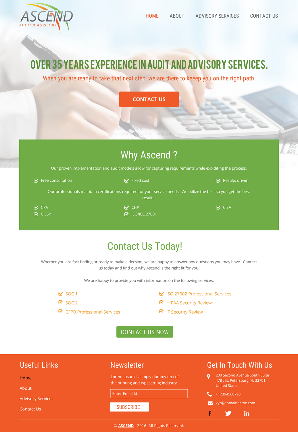 Web Design by rightway for Ascend Audit | Design #9678602